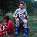 Carrie and Brent with baby goats