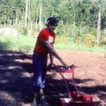 Brian running a rototiller