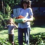 Anita with strawberry harvest