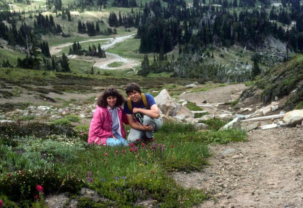 Anita and Brian posing for photo in the mountains