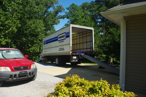 Moving Truck In Driveway